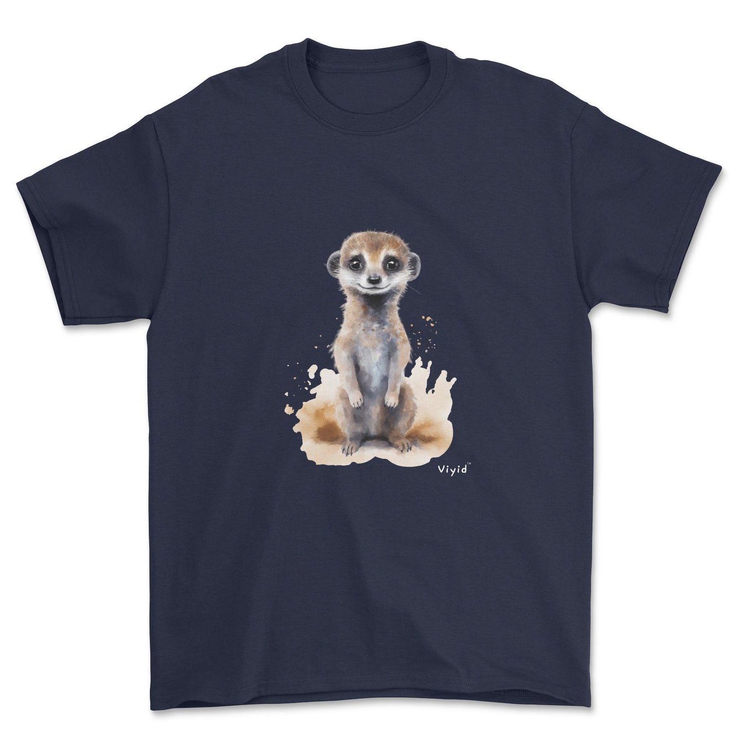 standing meerkat adult t-shirt navy