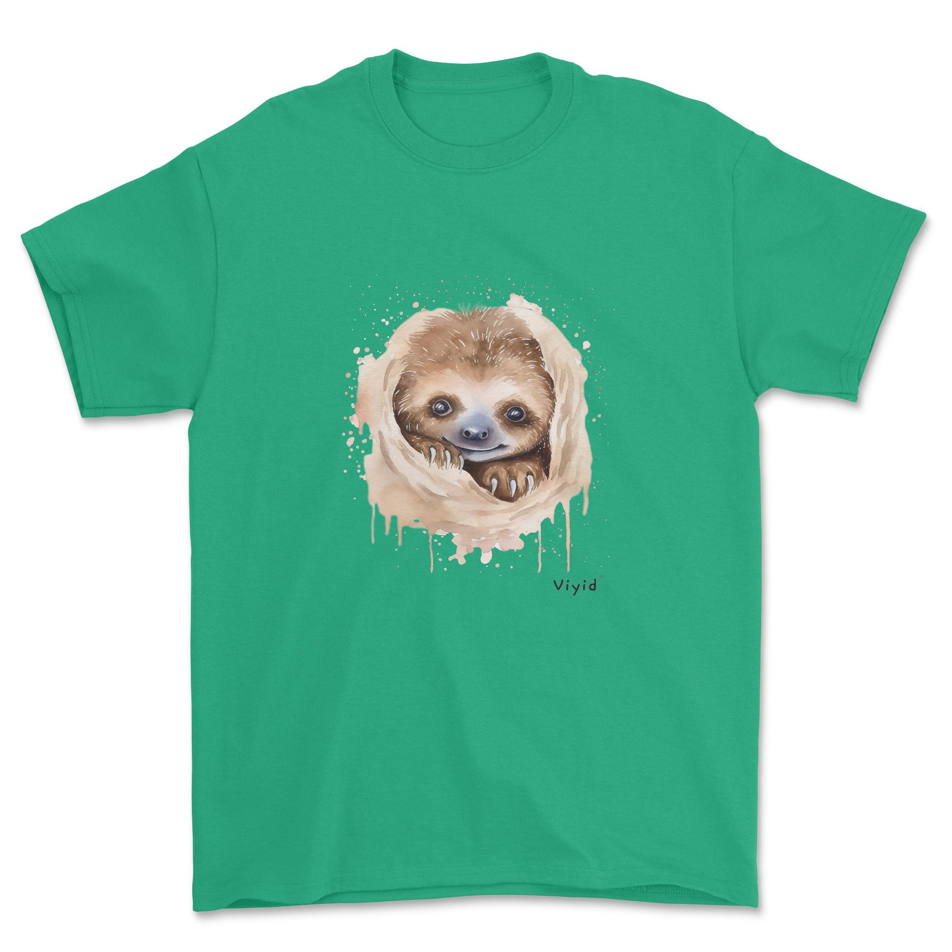hiding sloth youth t-shirt irish green