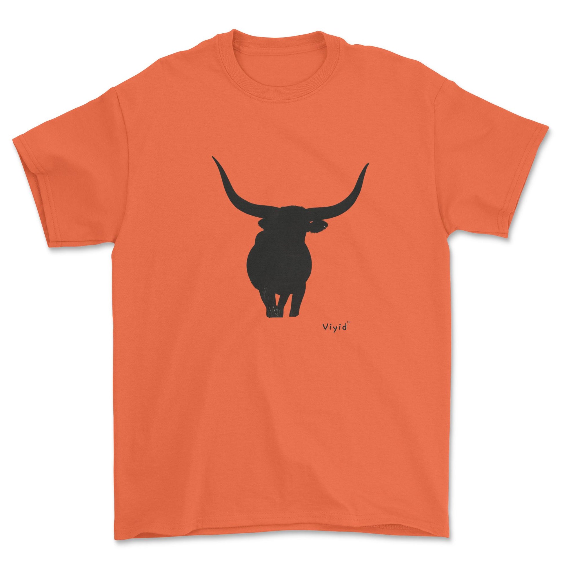 silhouette bull adult t-shirt orange