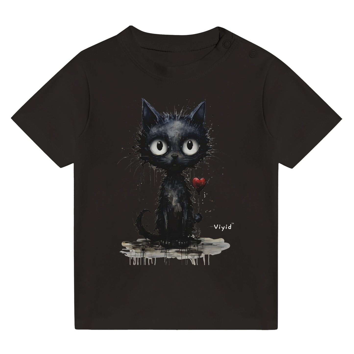 expressionism black cat baby t-shirt black
