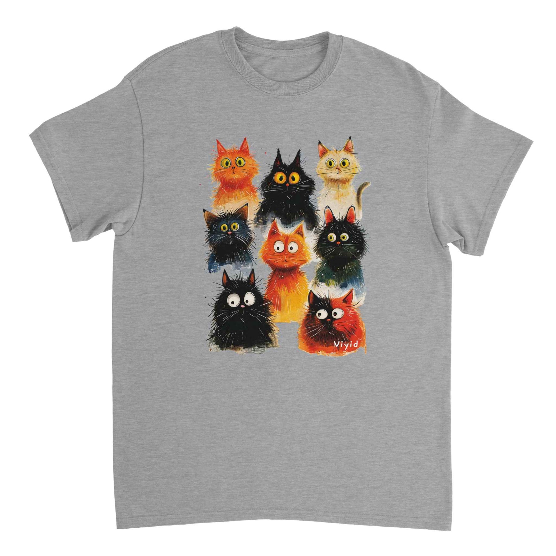 funky cats adult t-shirt sports grey