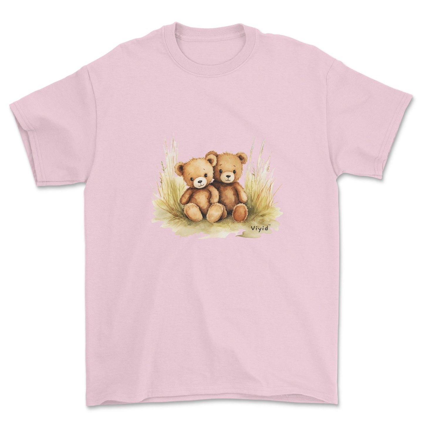 two bears adult t-shirt light pink
