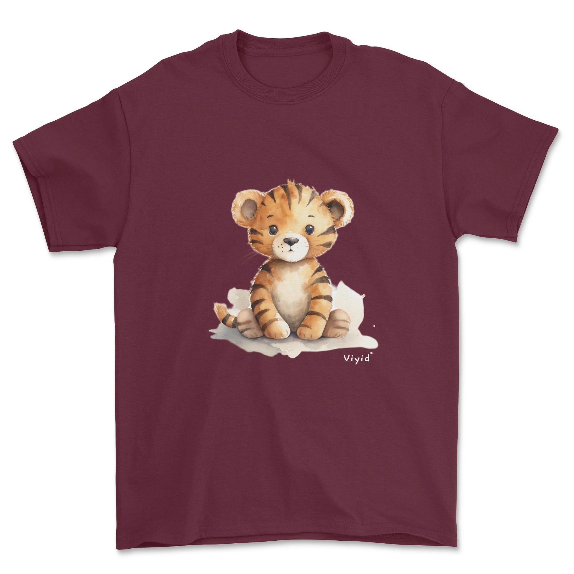 cartoon tiger adult t-shirt maroon