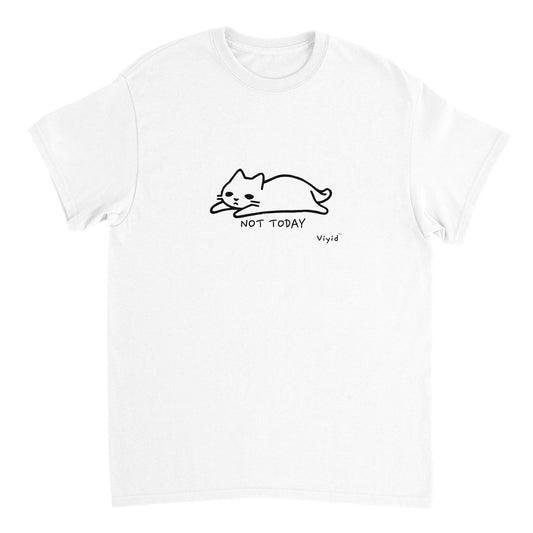 cat doodle not today adult t-shirt white