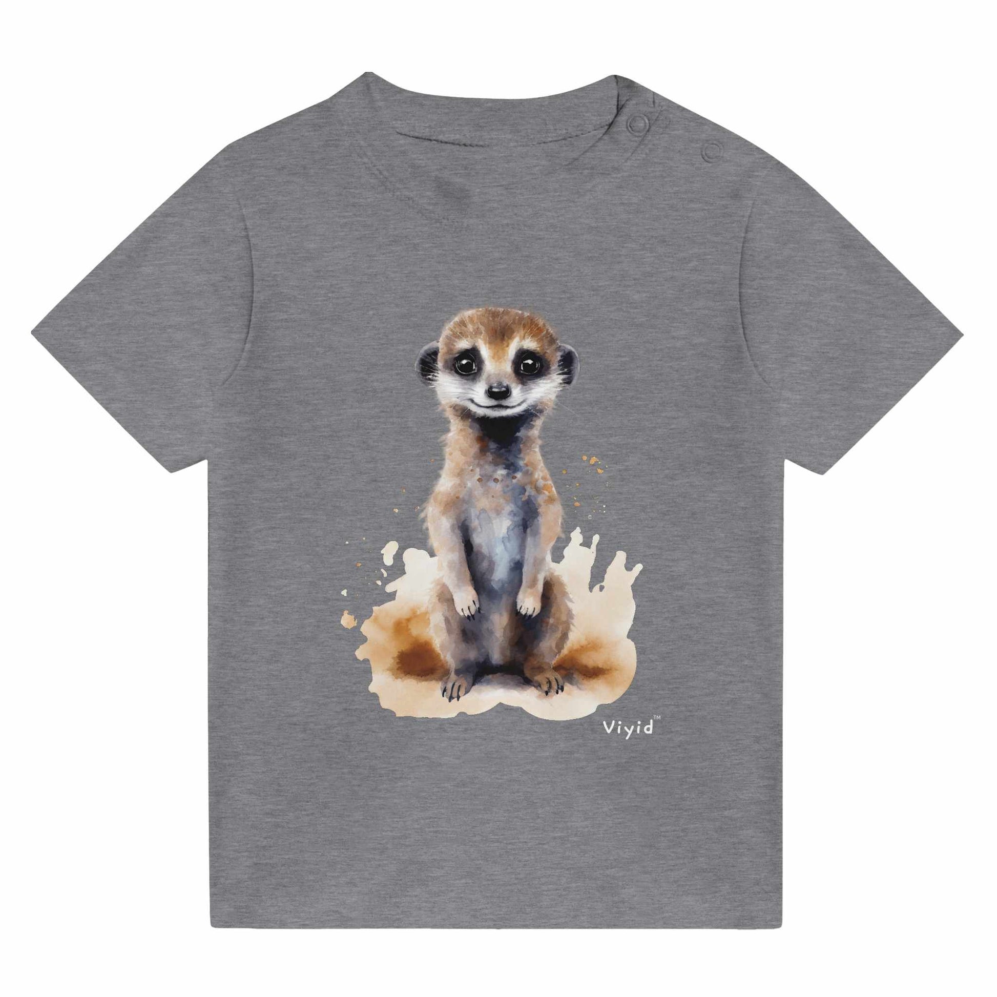 standing meerkat baby t-shirt heather gray