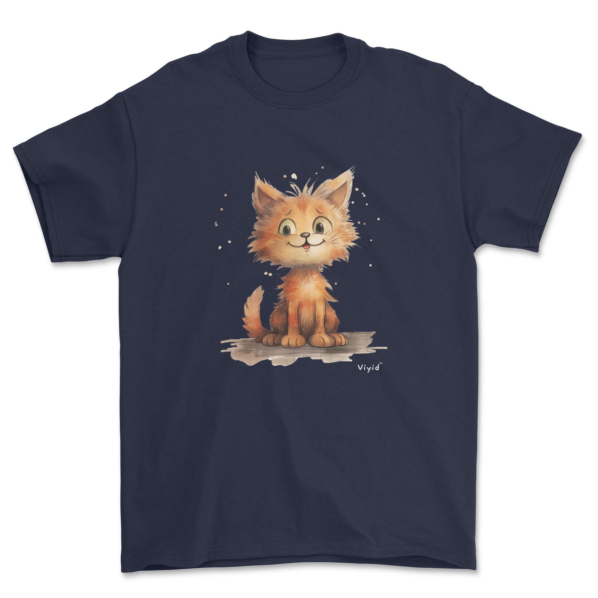 orange persian cat youth t-shirt navy