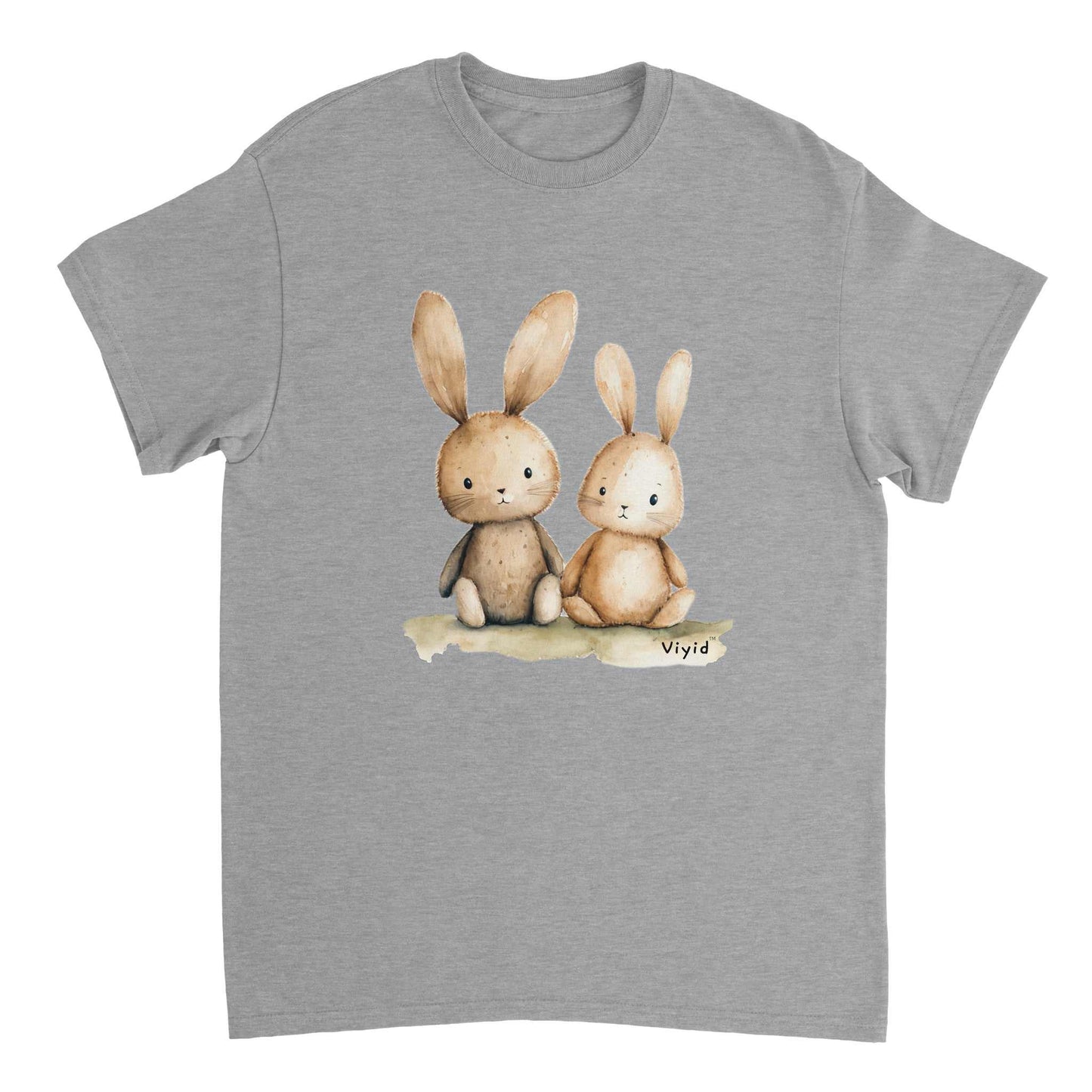 two rabbits adult t-shirt sports grey