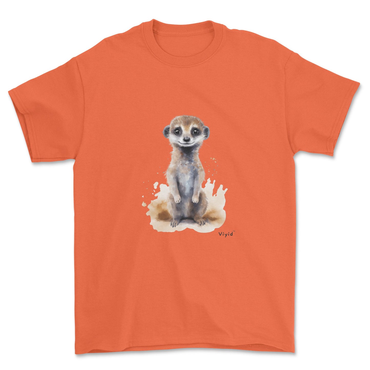 standing meerkat adult t-shirt orange