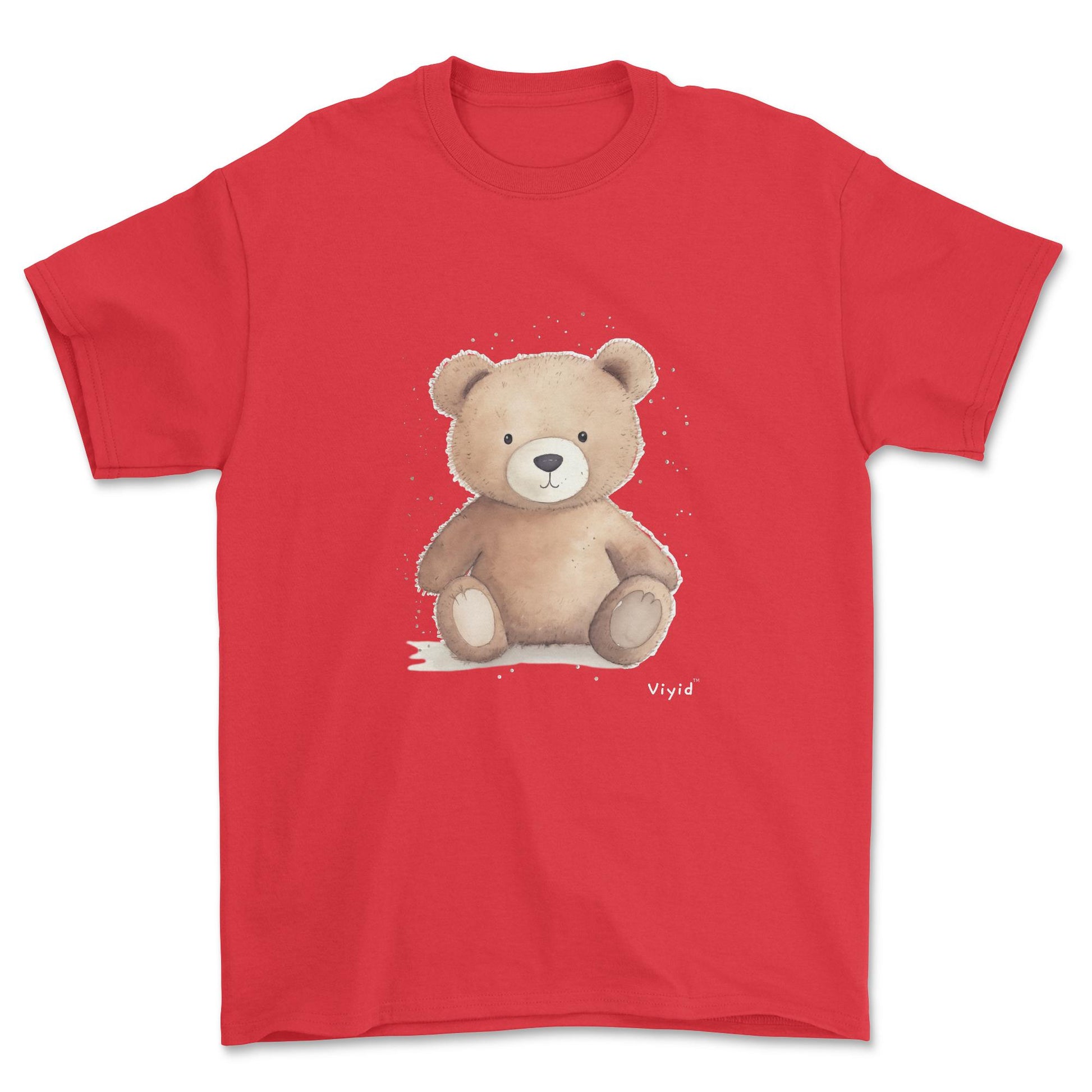 brown bear adult t-shirt red