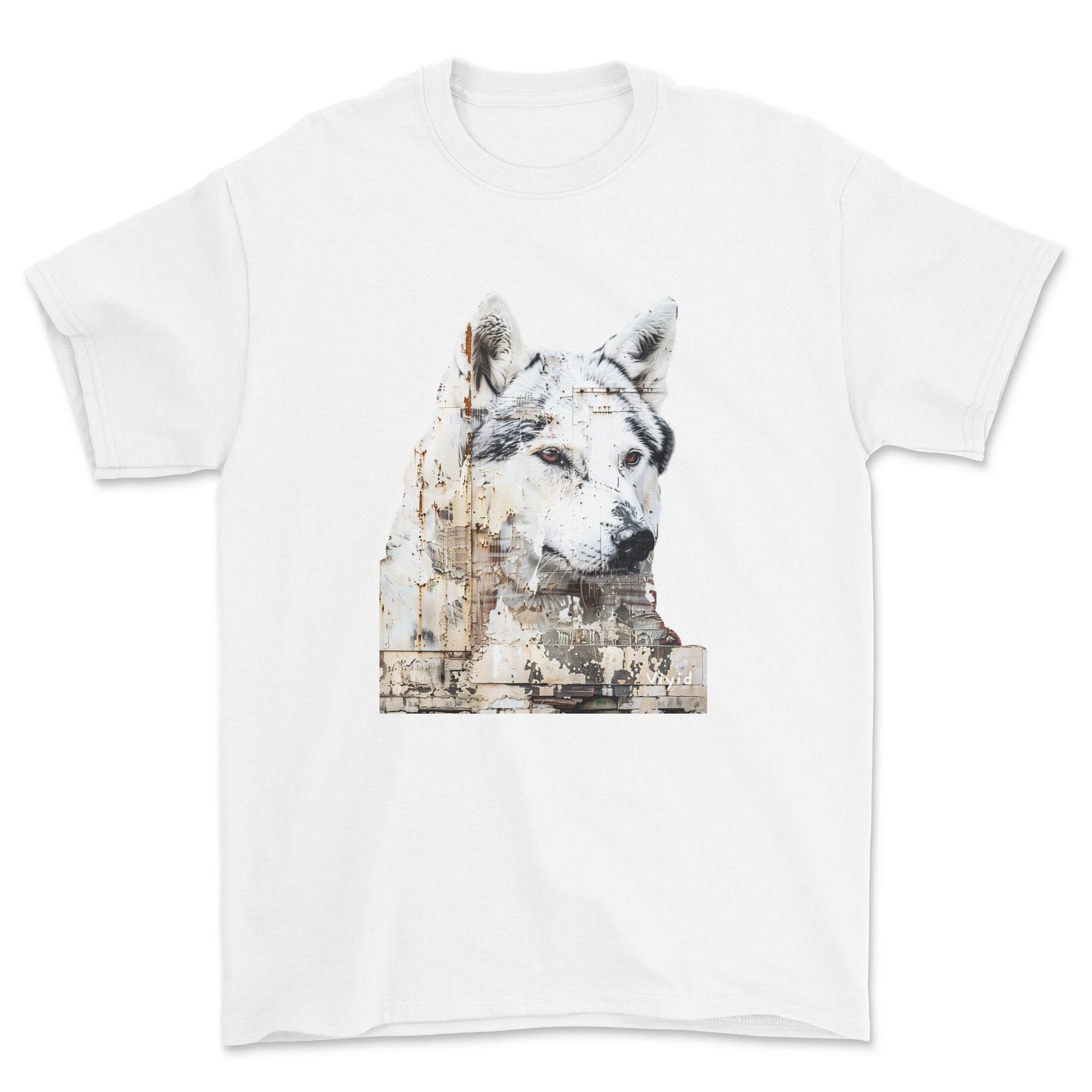 Siberian Husky youth t-shirt white