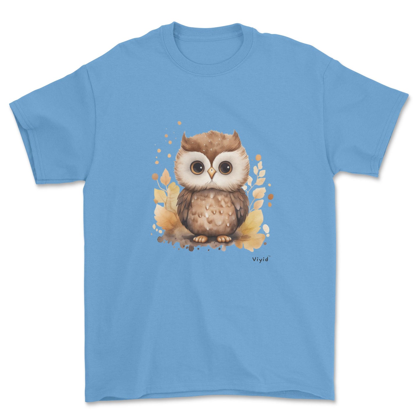 nocturnal owl youth t-shirt carolina blue