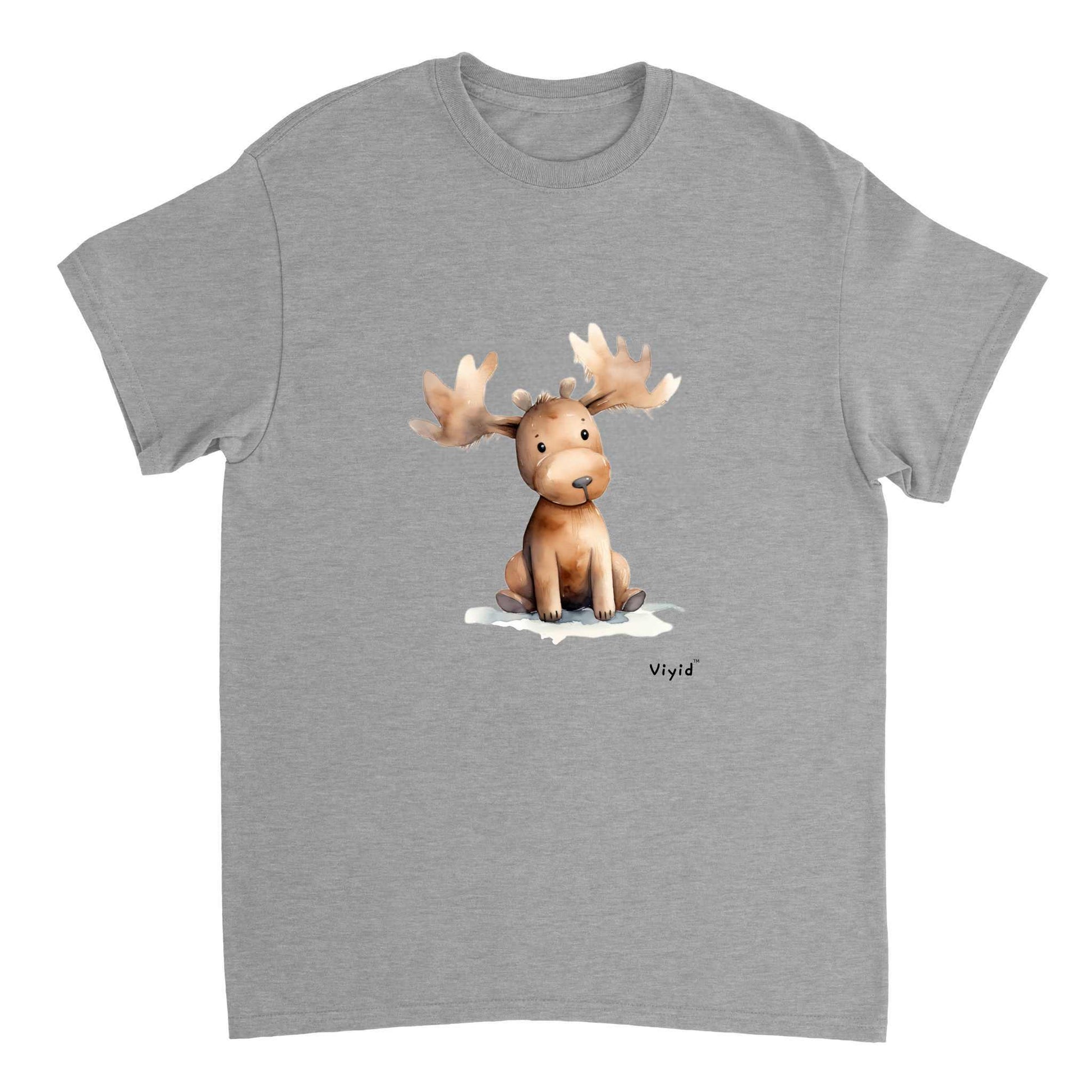 brown moose youth t-shirt sports grey