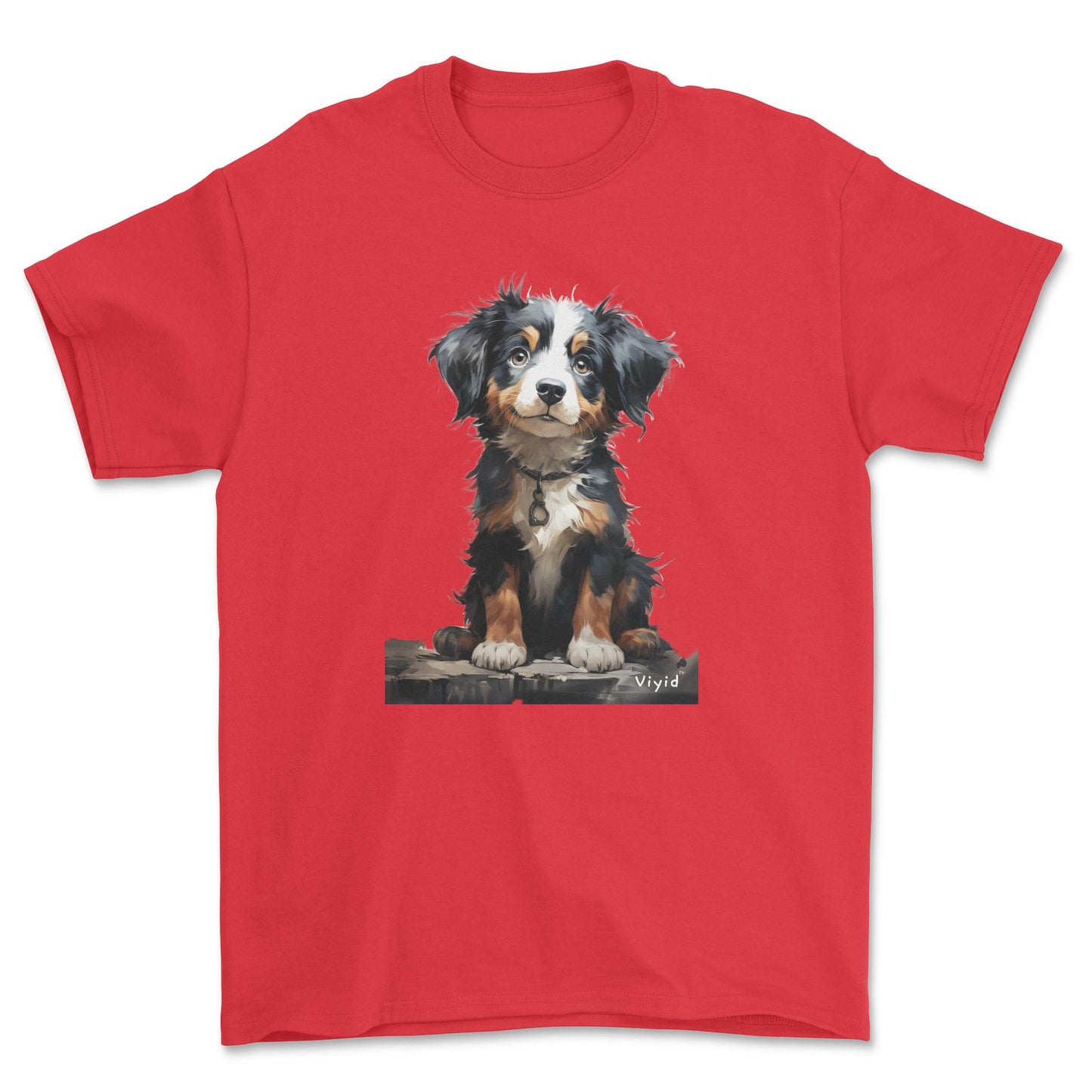 baby Bernese Mountain Dog youth t-shirt red