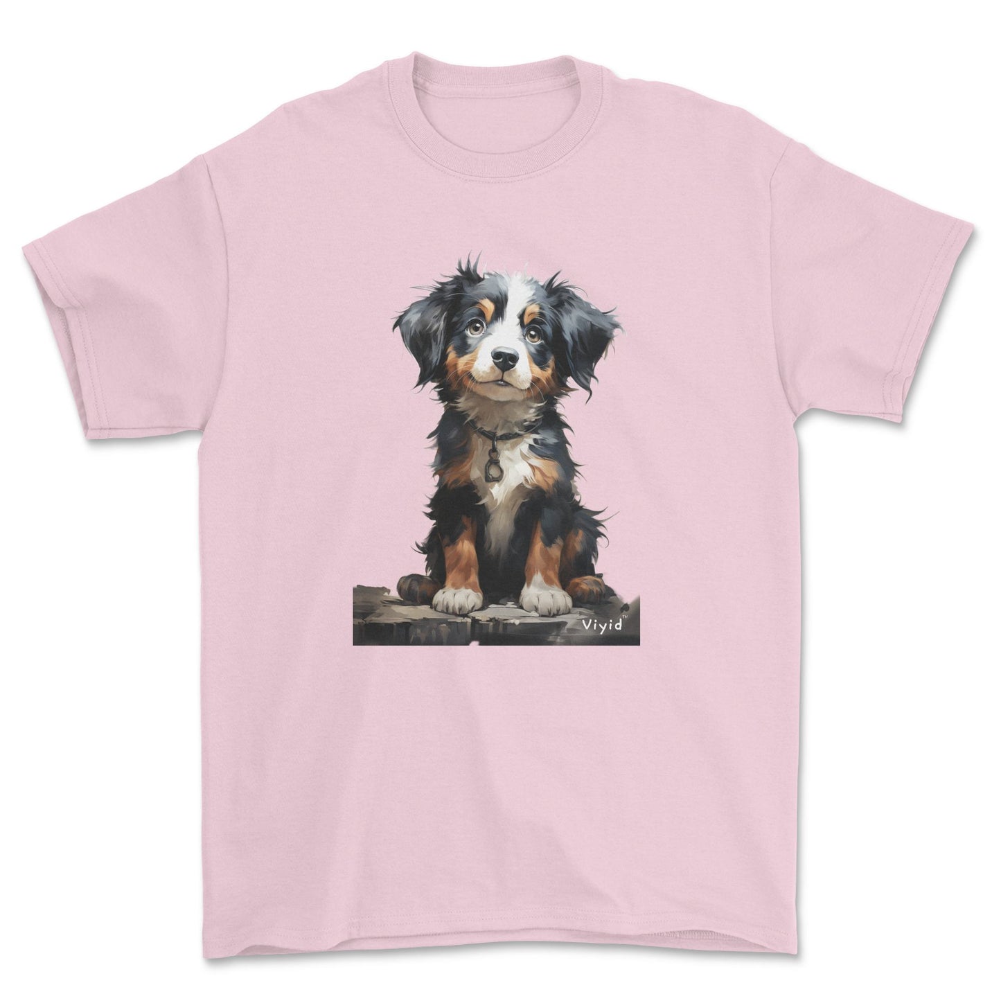 baby Bernese Mountain Dog youth t-shirt light pink