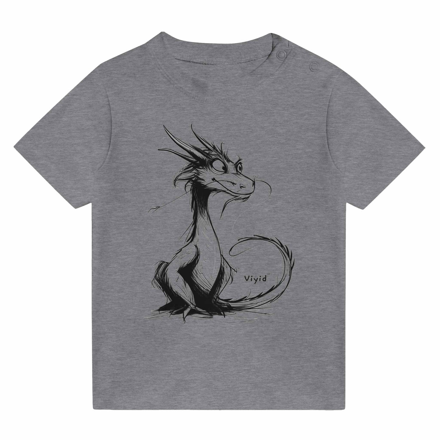 2024 year of dragon pencil drawing toddler t-shirt heather gray