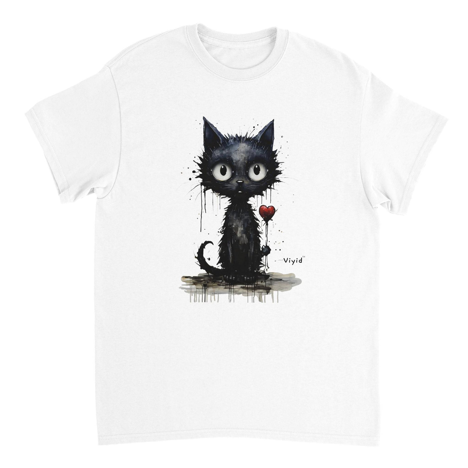 expressionism black cat adult t-shirt white