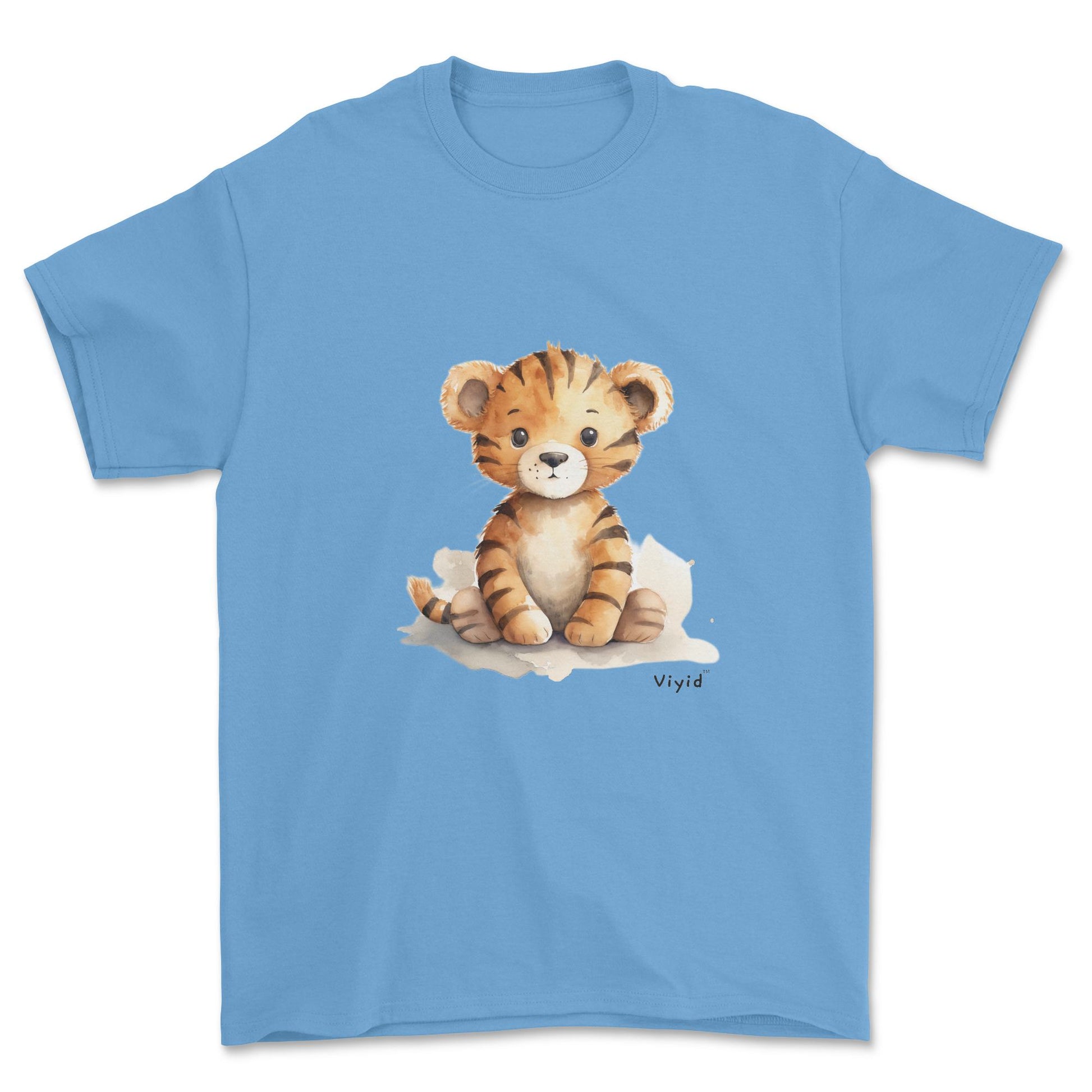 cartoon tiger adult t-shirt carolina blue