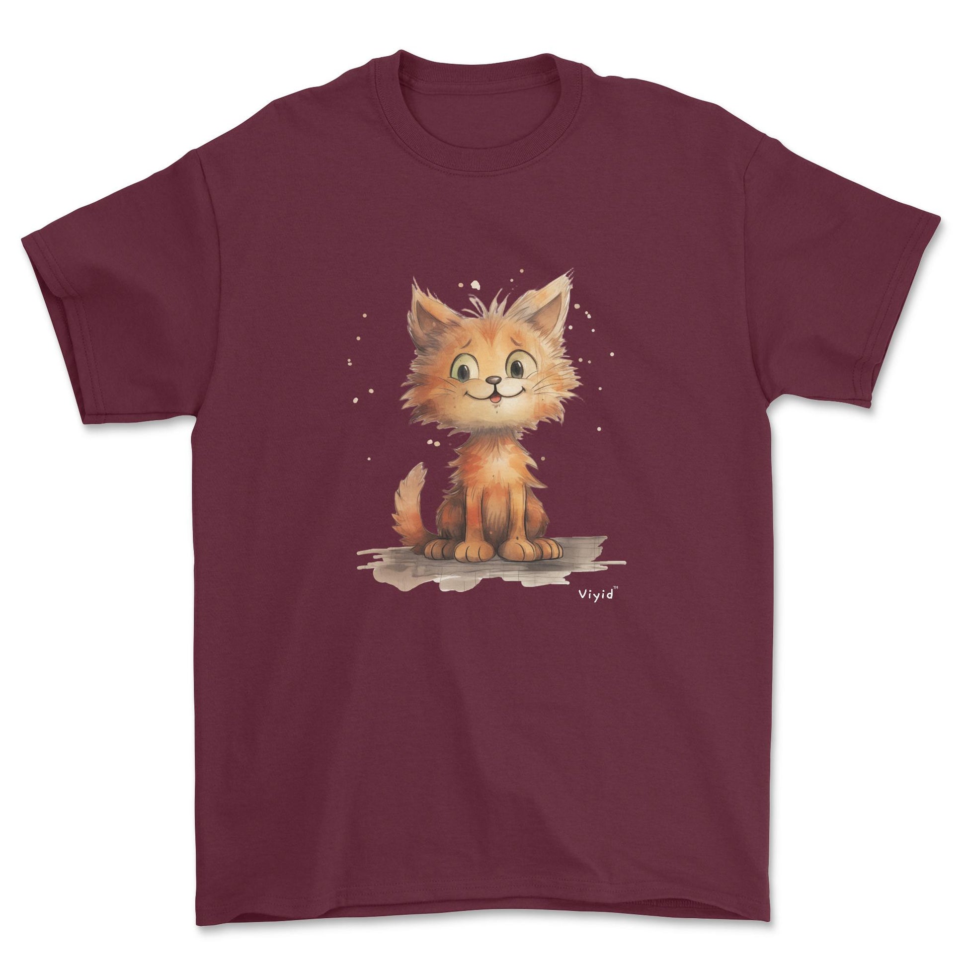 orange persian cat youth t-shirt maroon
