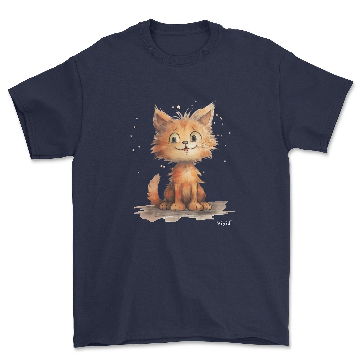 orange persian cat adult t-shirt navy