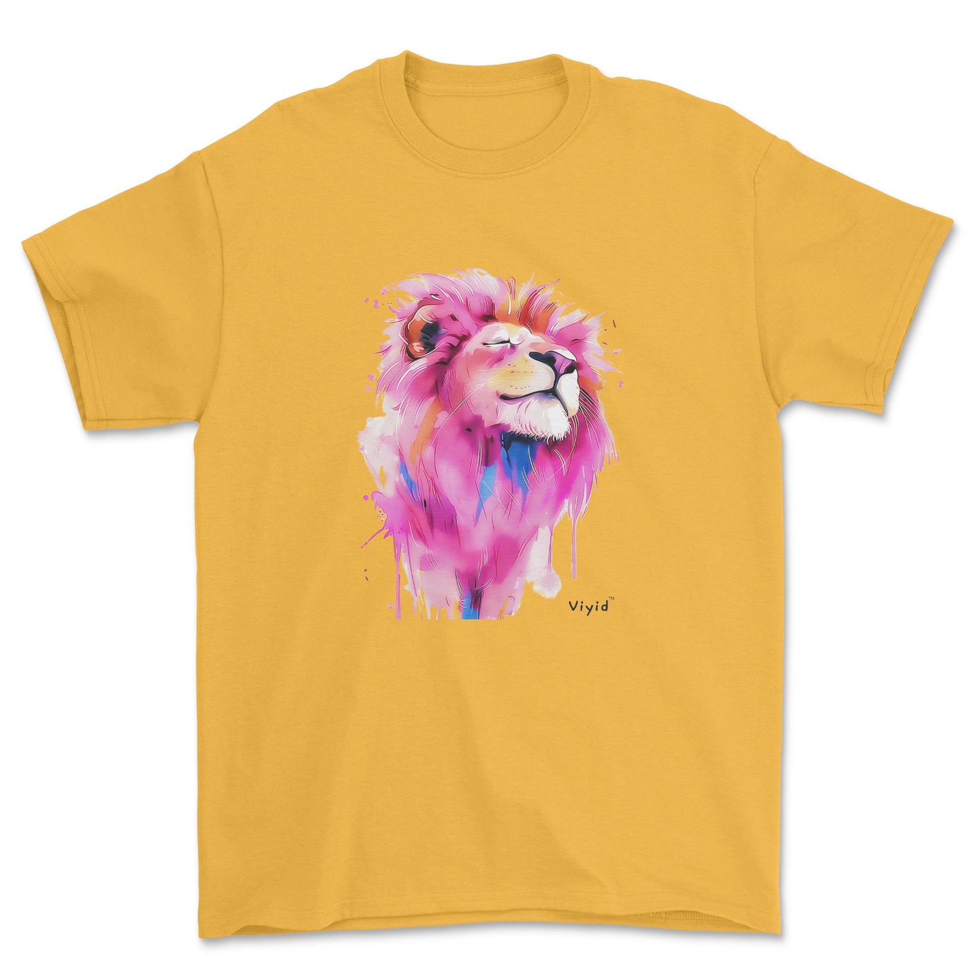 pink mane lion adult t-shirt gold