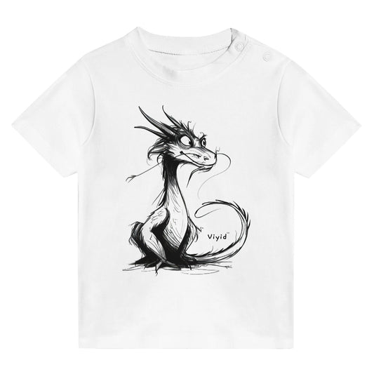 2024 year of dragon pencil drawing toddler t-shirt white