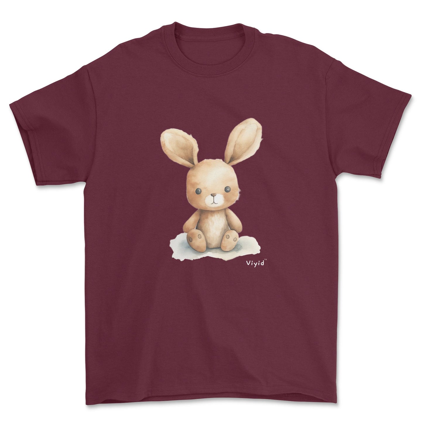 cute rabbit adult t-shirt maroon