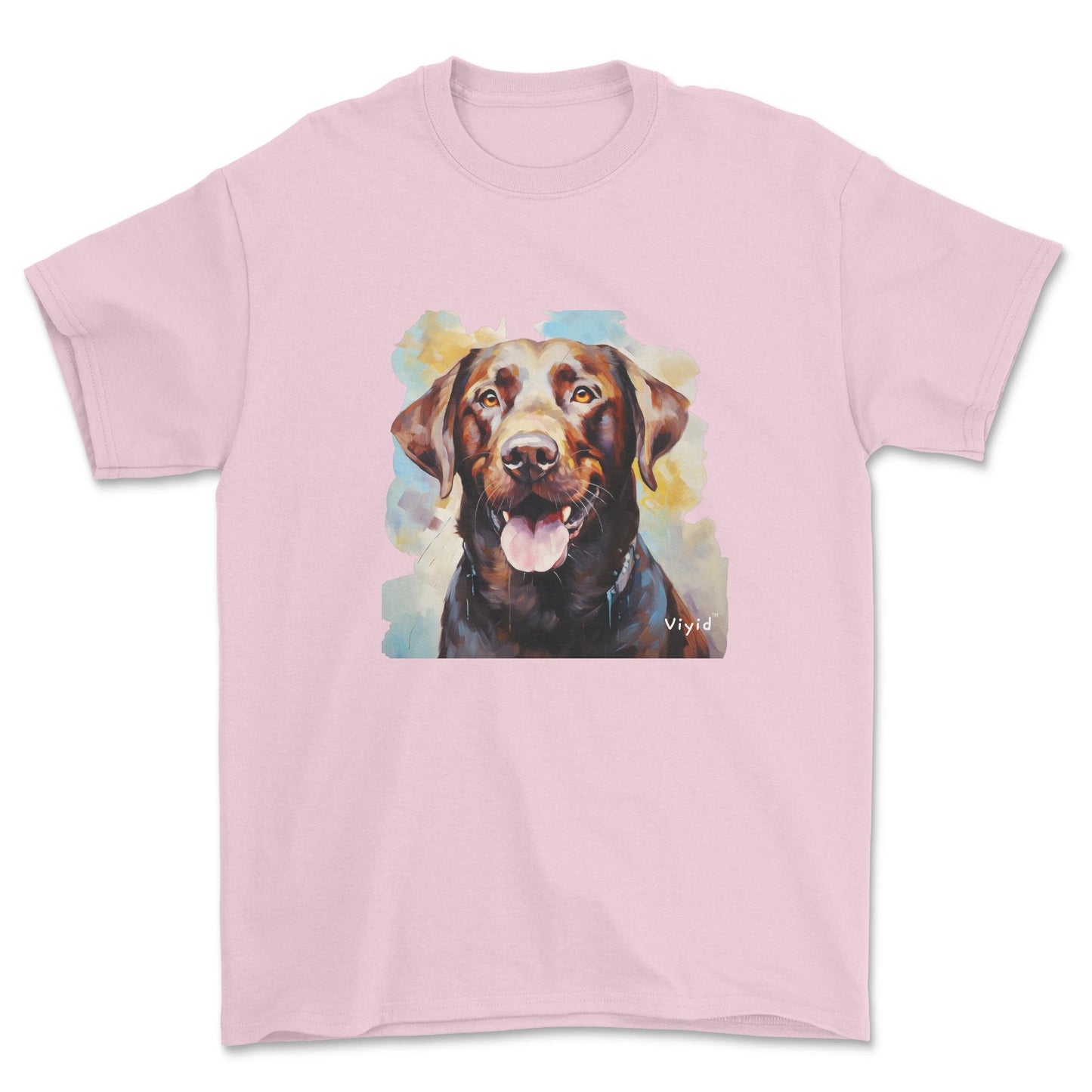 chocolate Labrador Retriever adult t-shirt light pink