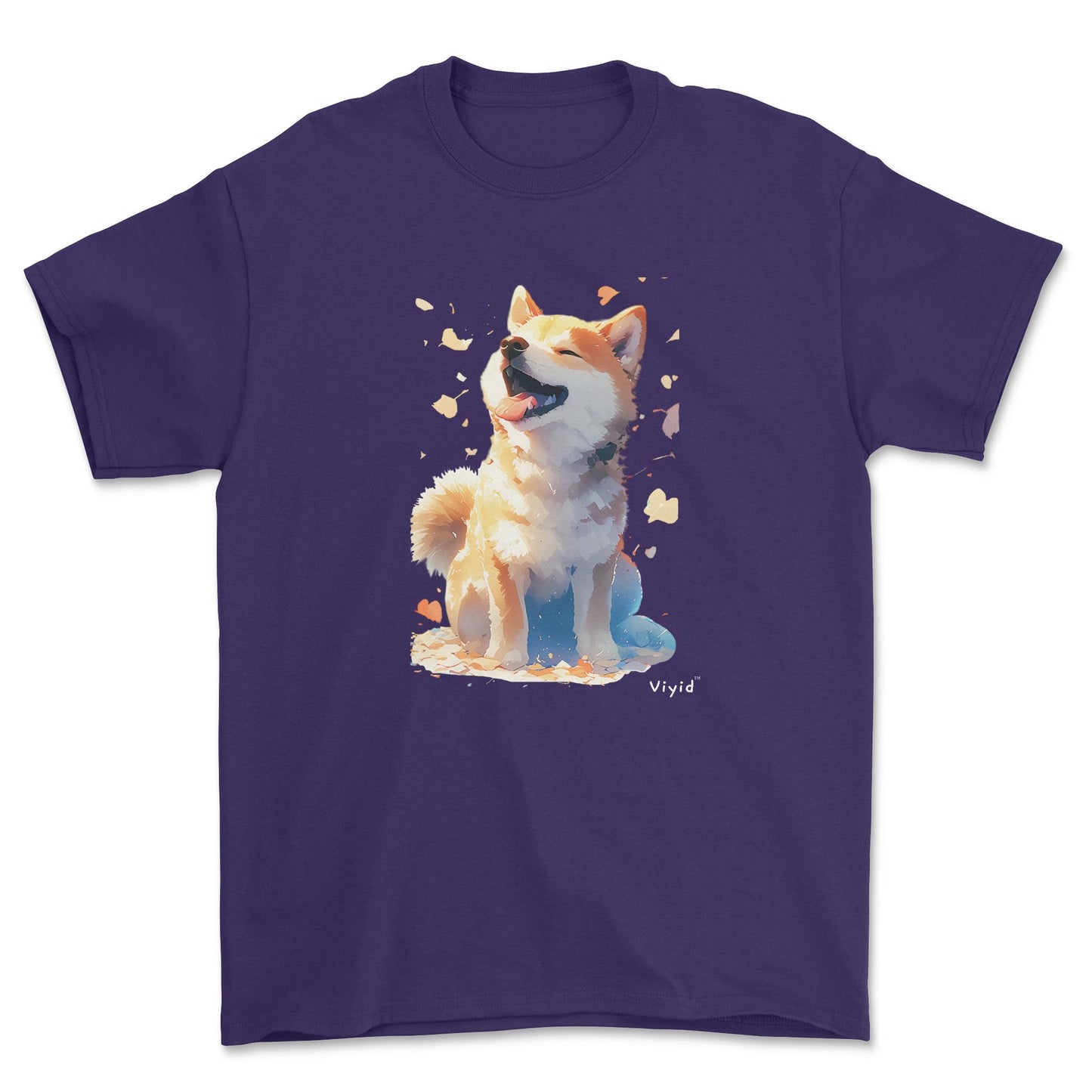 Japanese Shiba Inu youth t-shirt purple