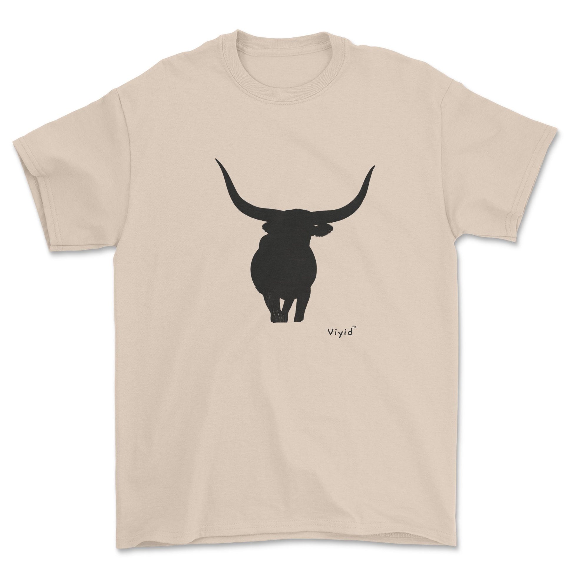 silhouette bull adult t-shirt sand