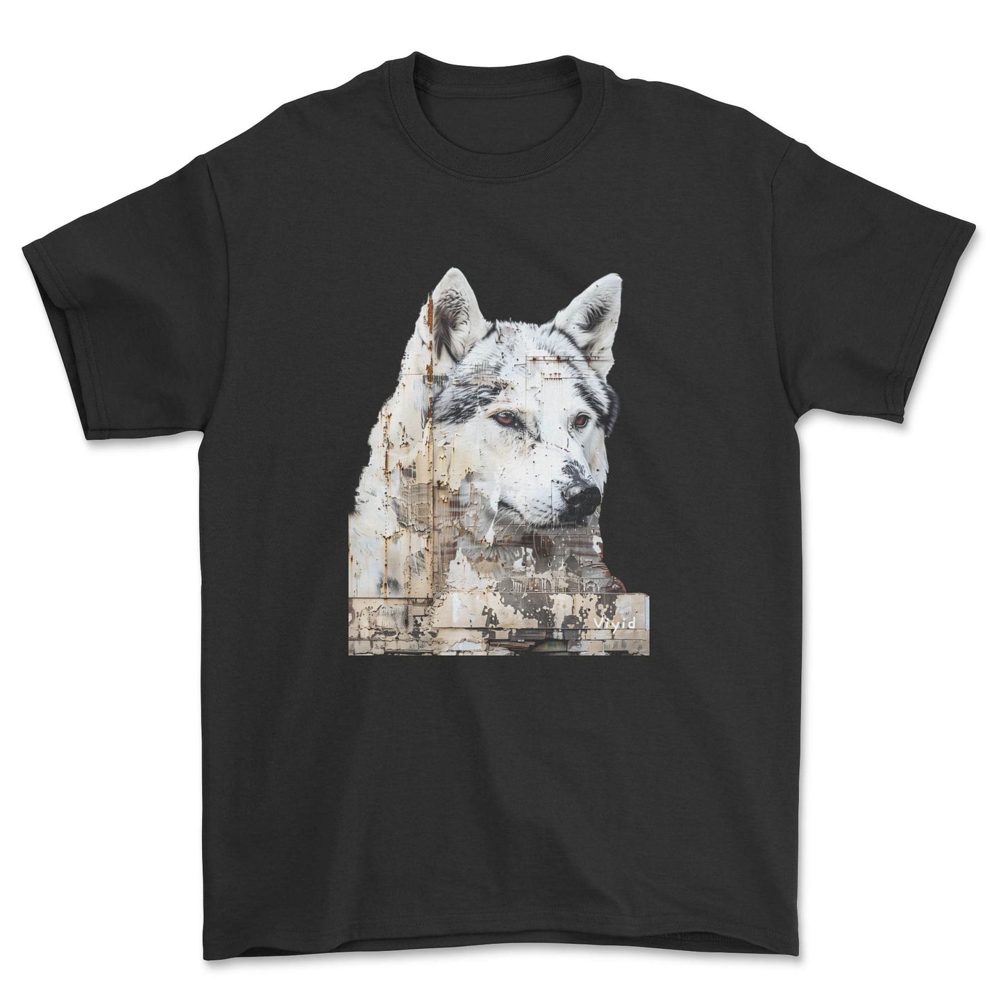 Siberian Husky adult t-shirt black