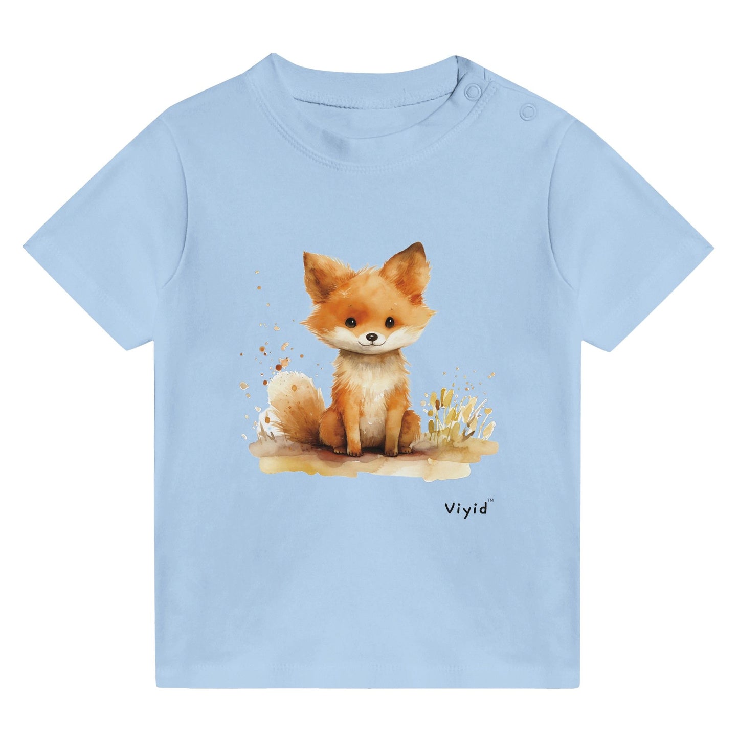 baby fox baby t-shirt baby blue