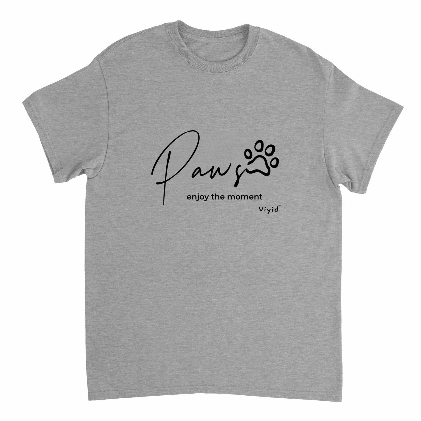 paws enjoy the moment adult t-shirt sports grey