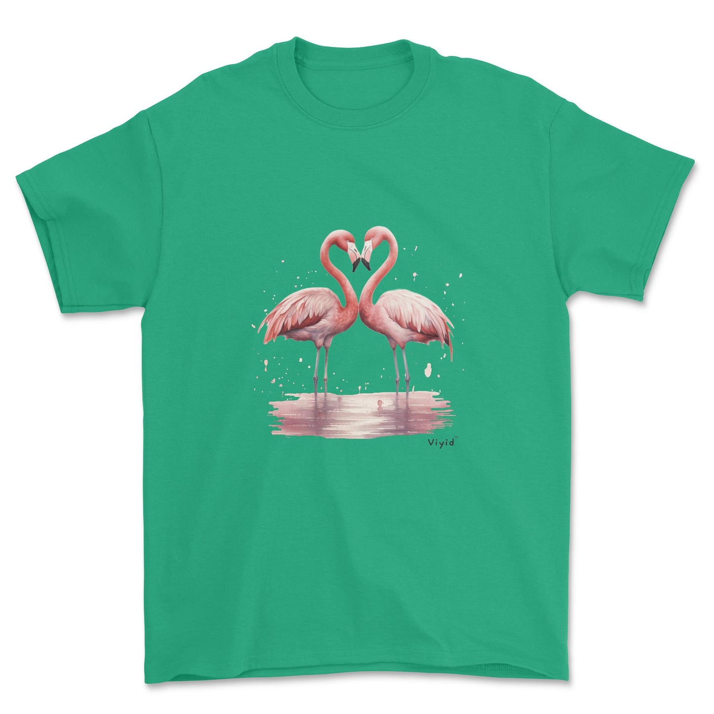 flamingo love youth t-shirt irish green
