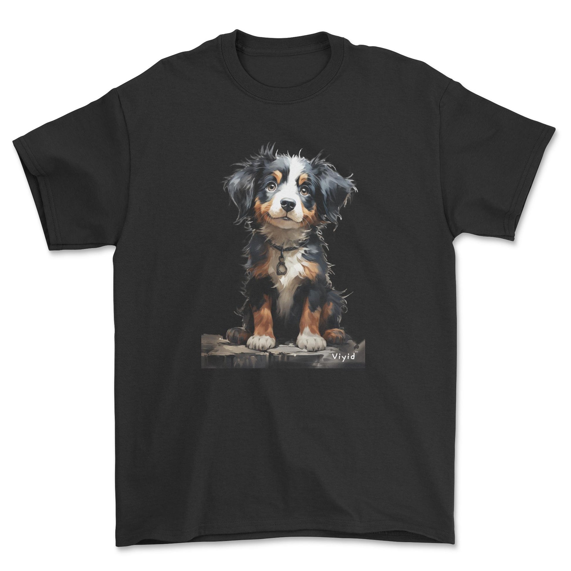 baby Bernese Mountain Dog adult t-shirt black