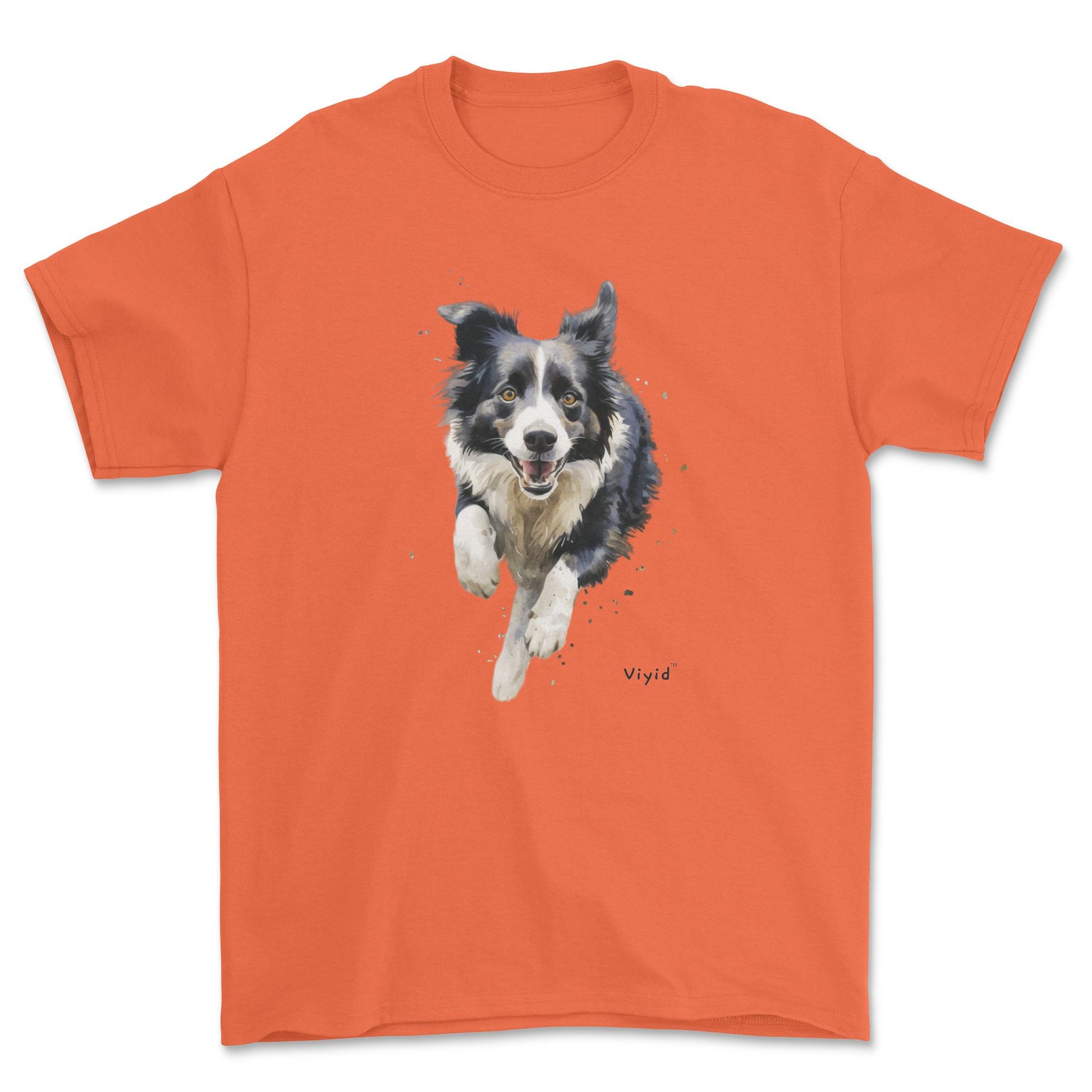 running Border Collie adult t-shirt orange