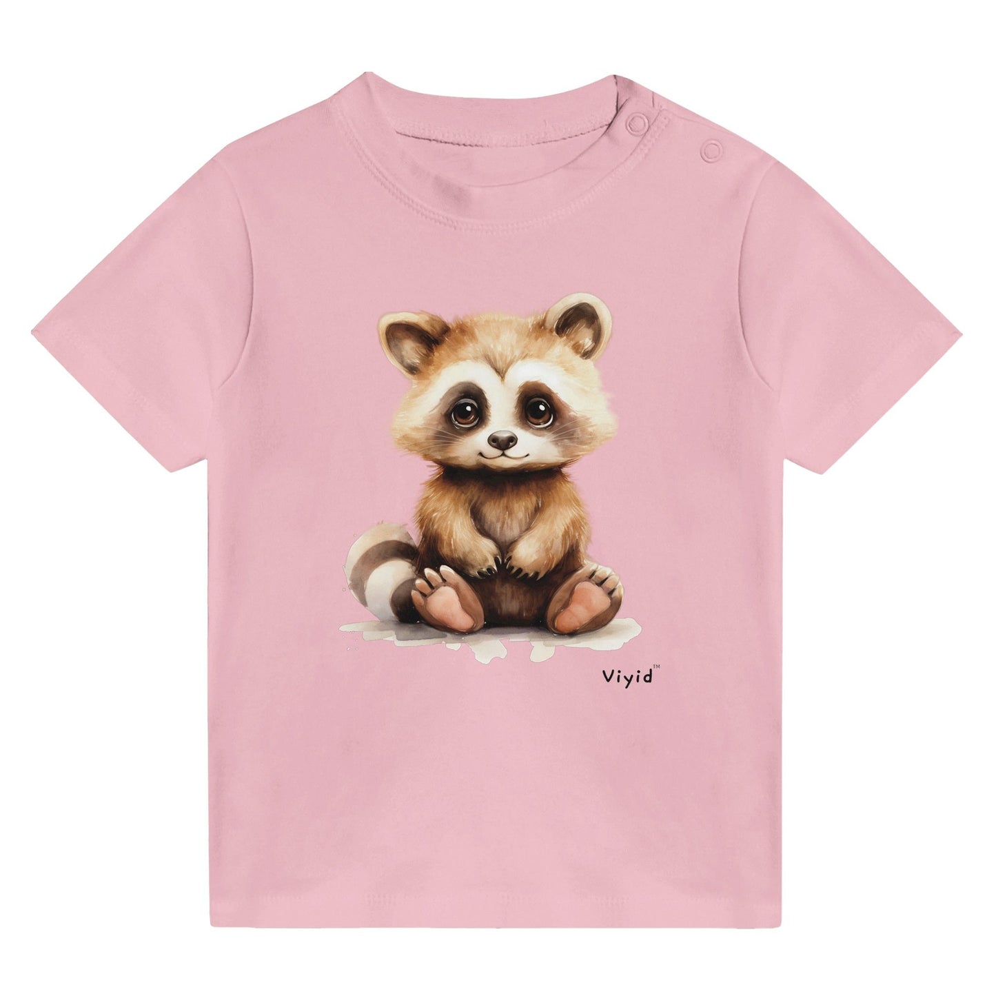 fluffy raccoon baby t-shirt pink