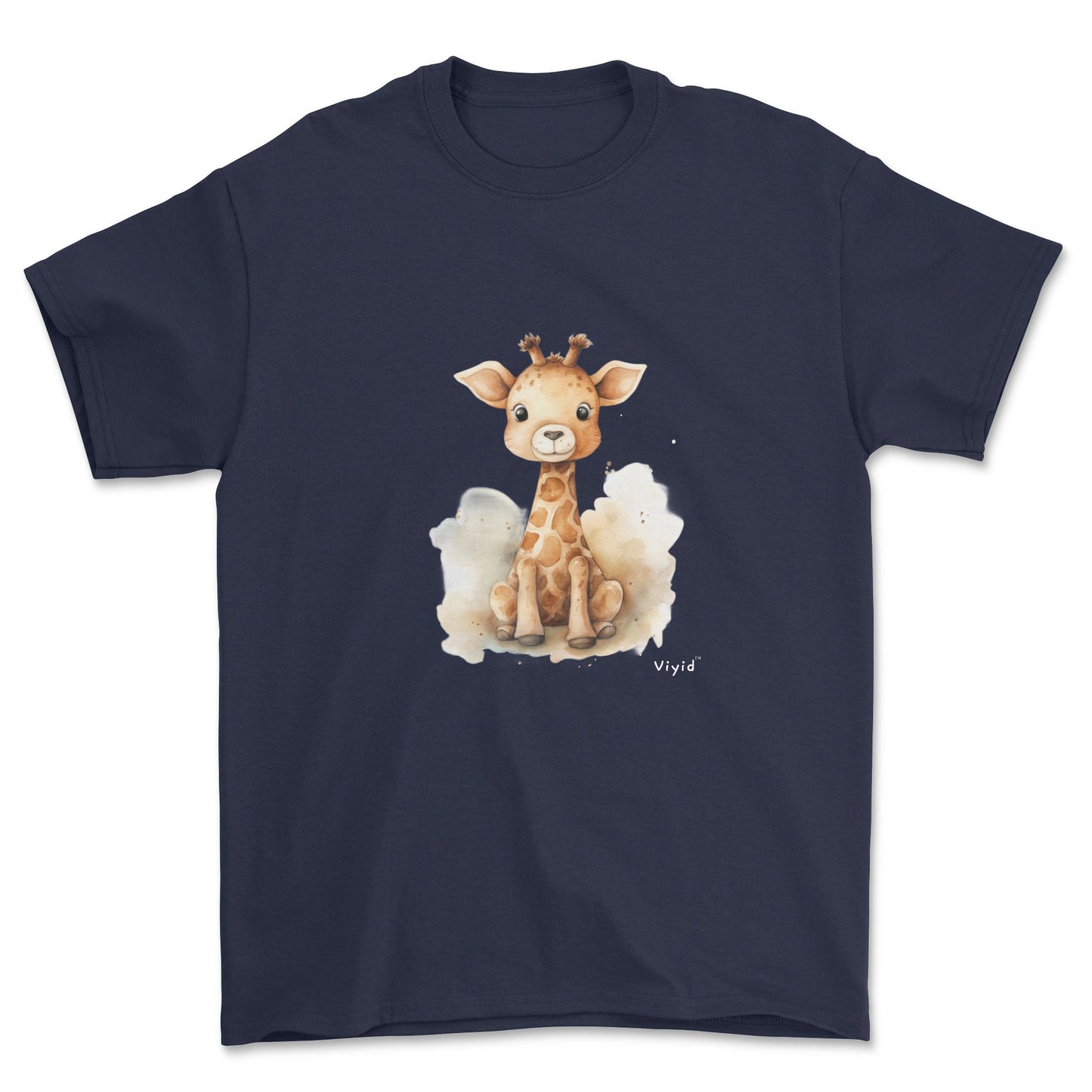 baby giraffe adult t-shirt navy
