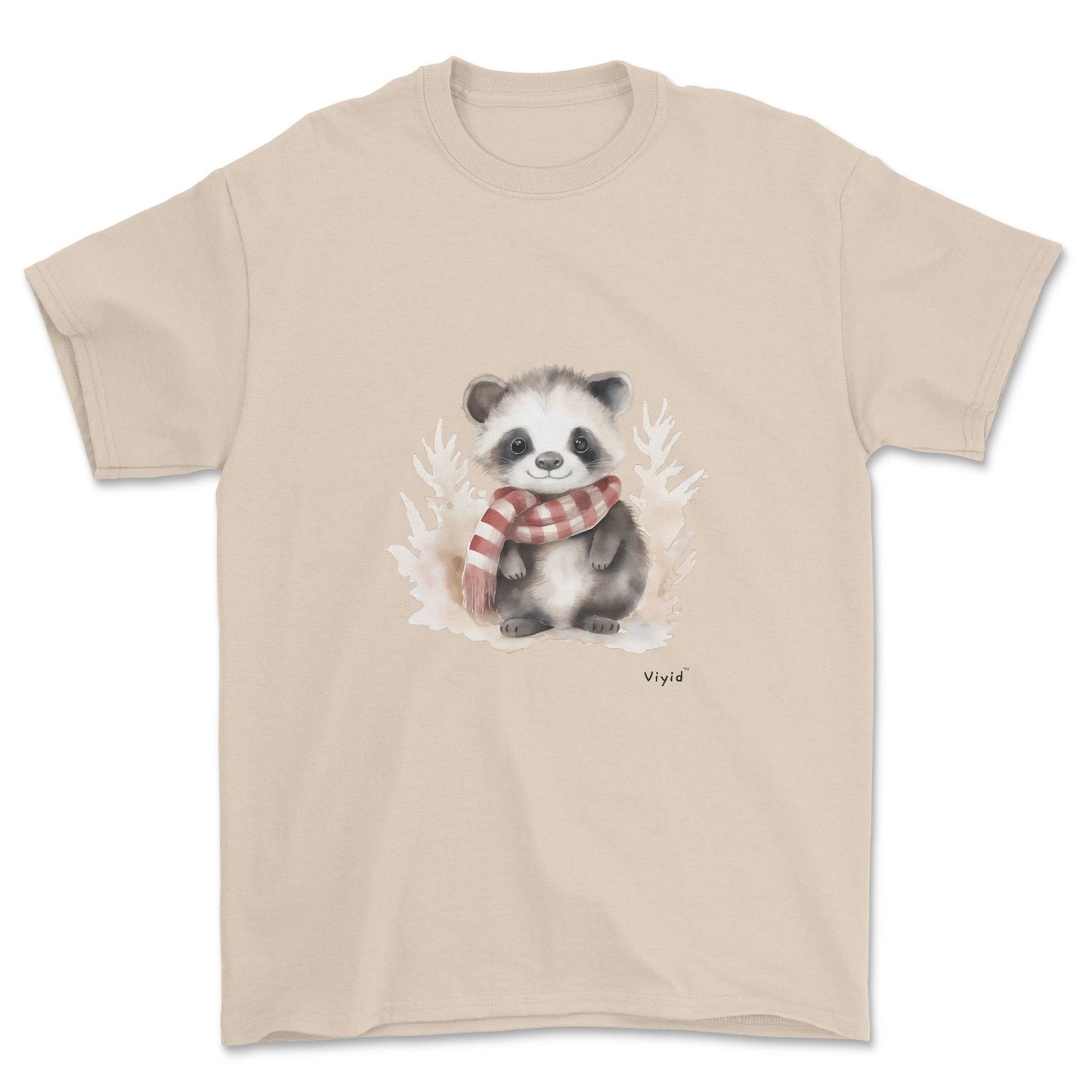 badger with scarf adult t-shirt sand