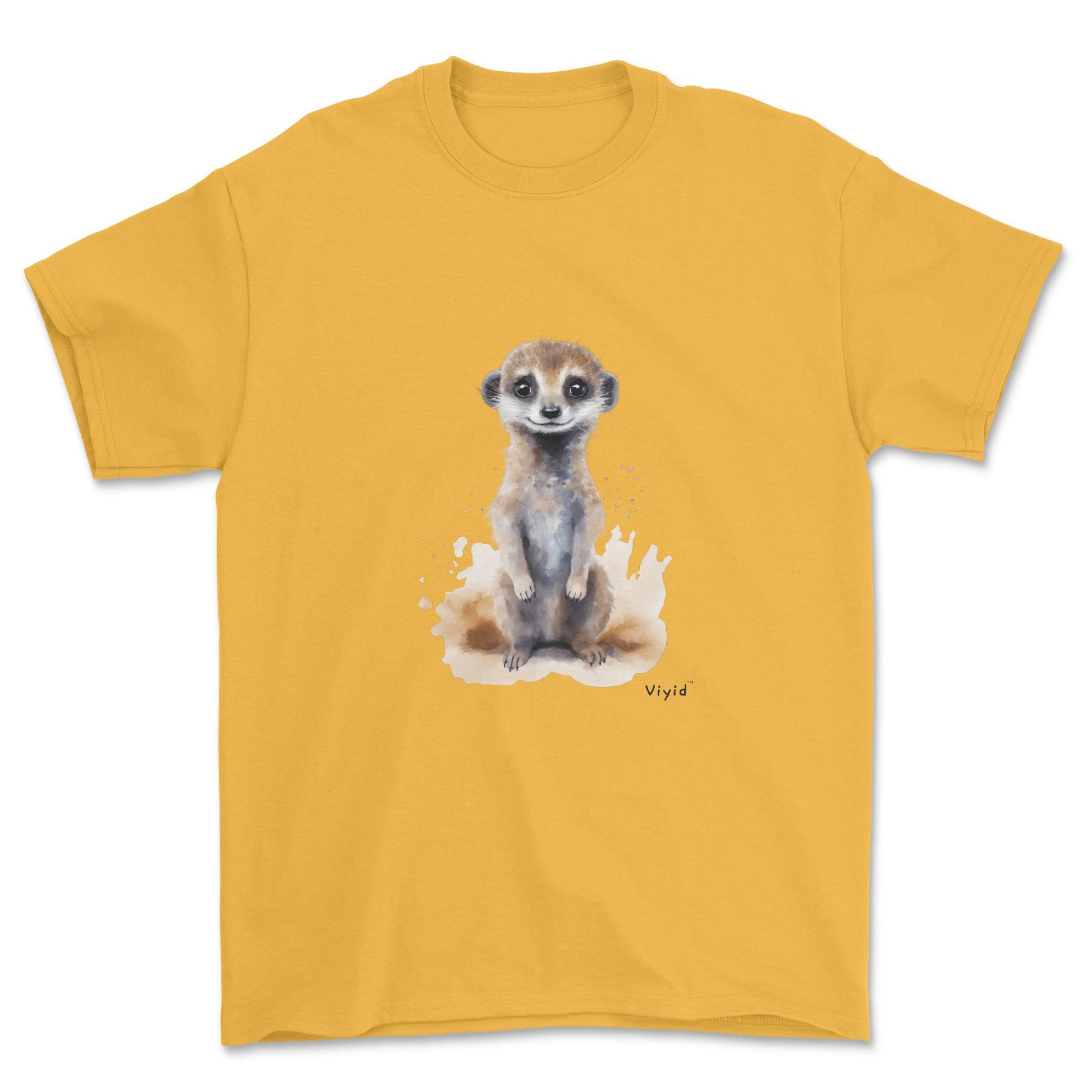 standing meerkat adult t-shirt gold
