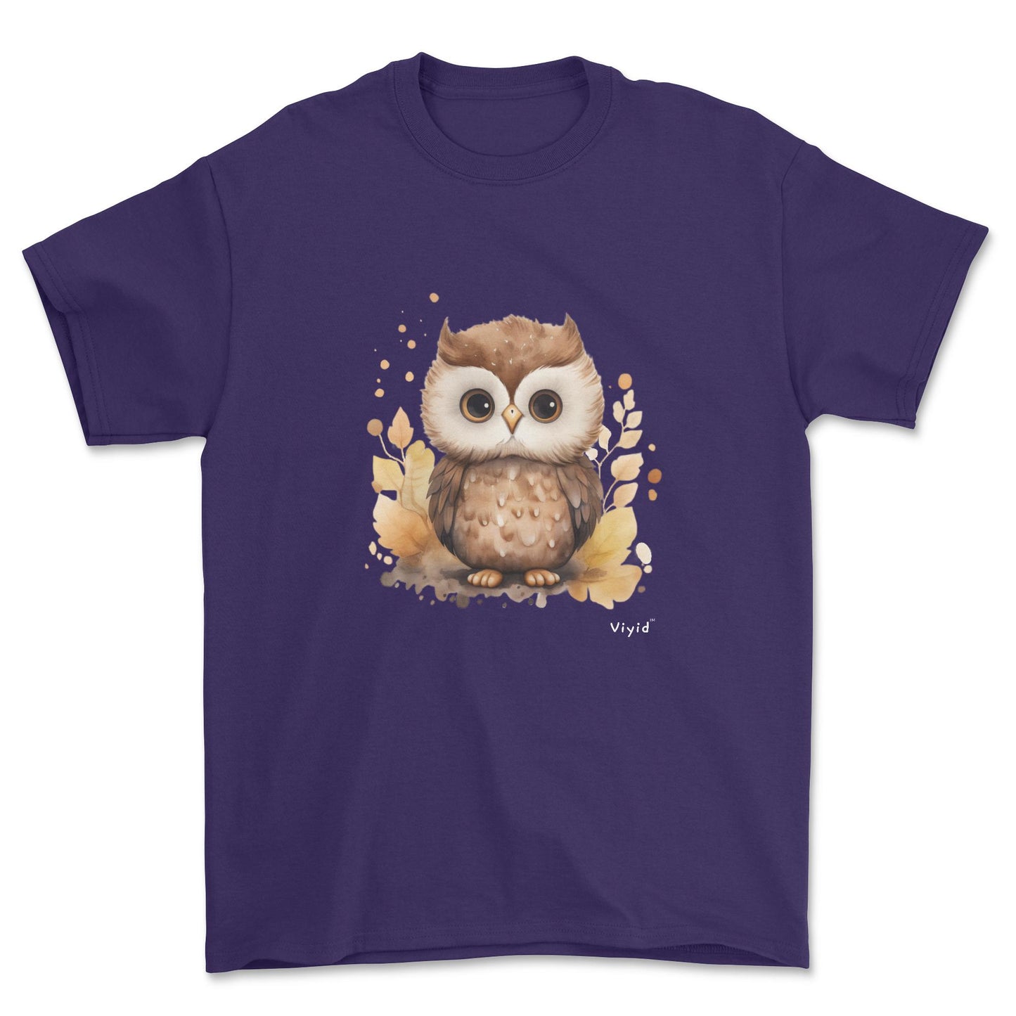 nocturnal owl youth t-shirt purple