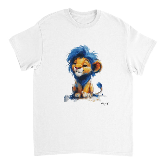 Blue mane lion adult t-shirt white