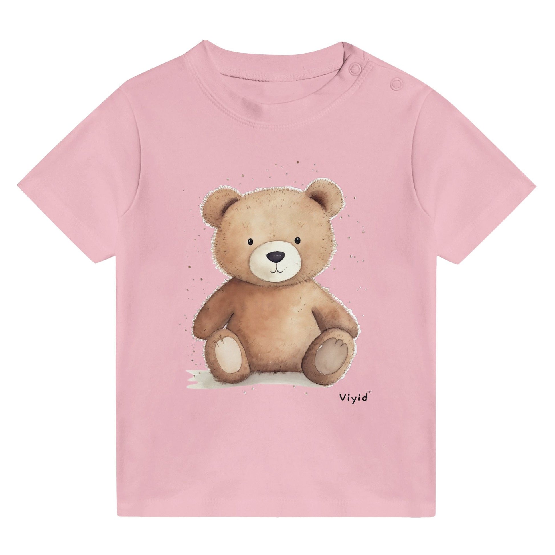 brown bear baby t-shirt pink