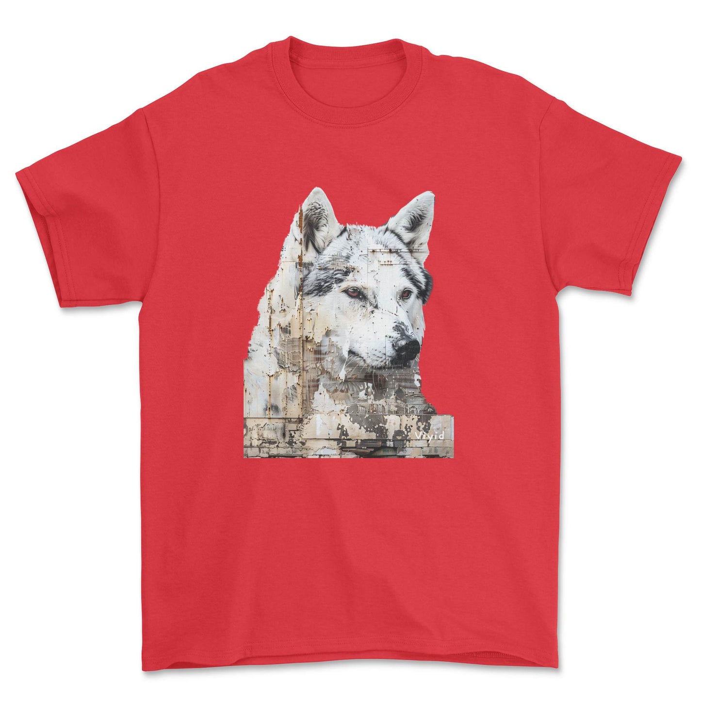 Siberian Husky adult t-shirt red