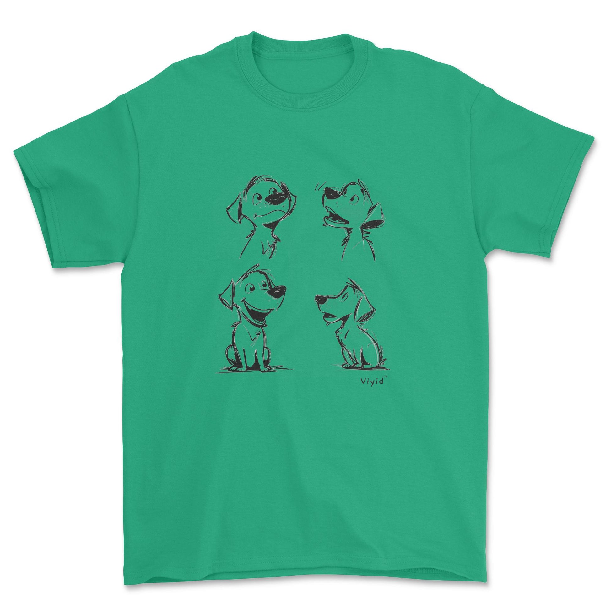expressive puppy pencil drawing adult t-shirt irish green
