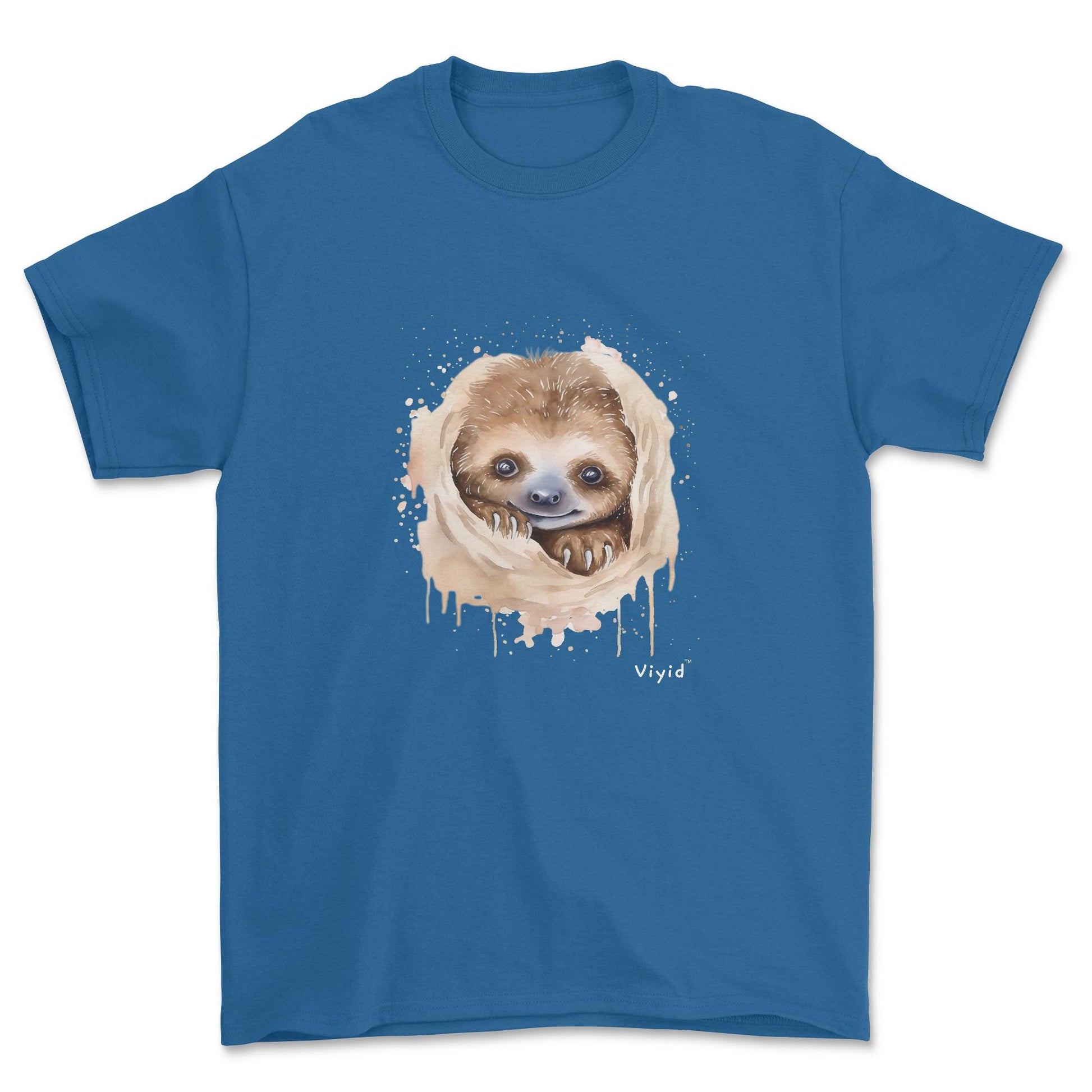 hiding sloth youth t-shirt royal