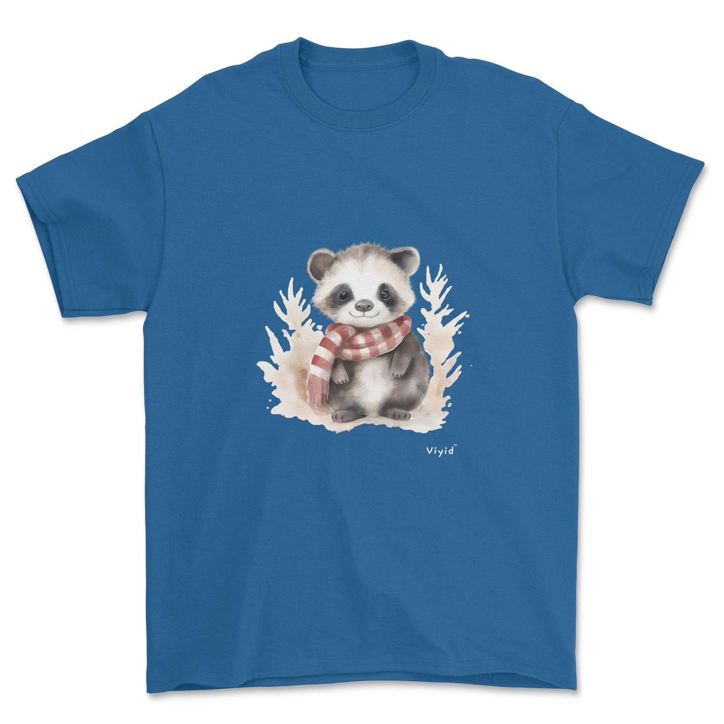 badger with scarf adult t-shirt royal