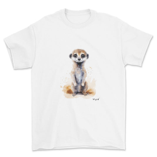standing meerkat adult t-shirt white