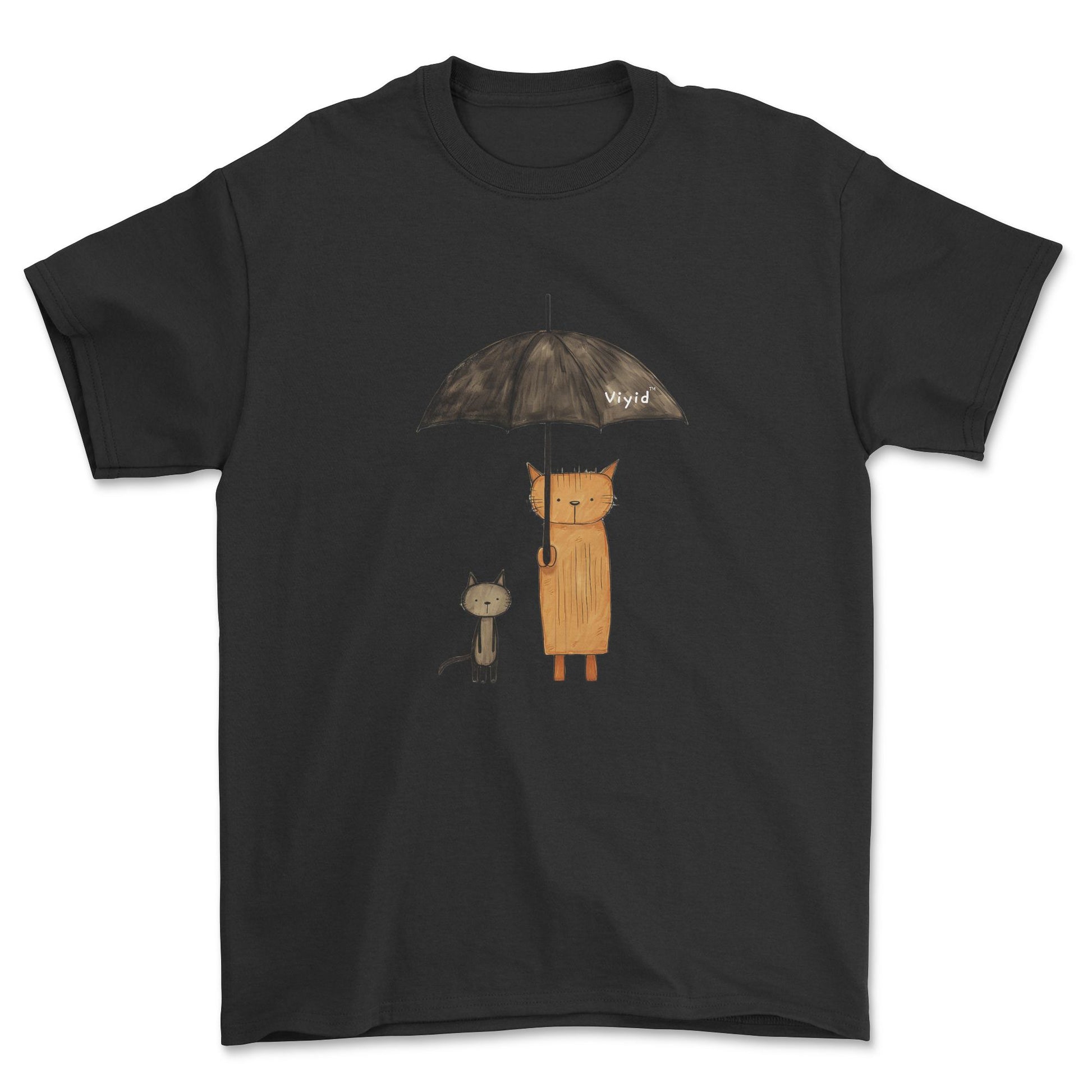 abstract cats with umbrella youth t-shirt black