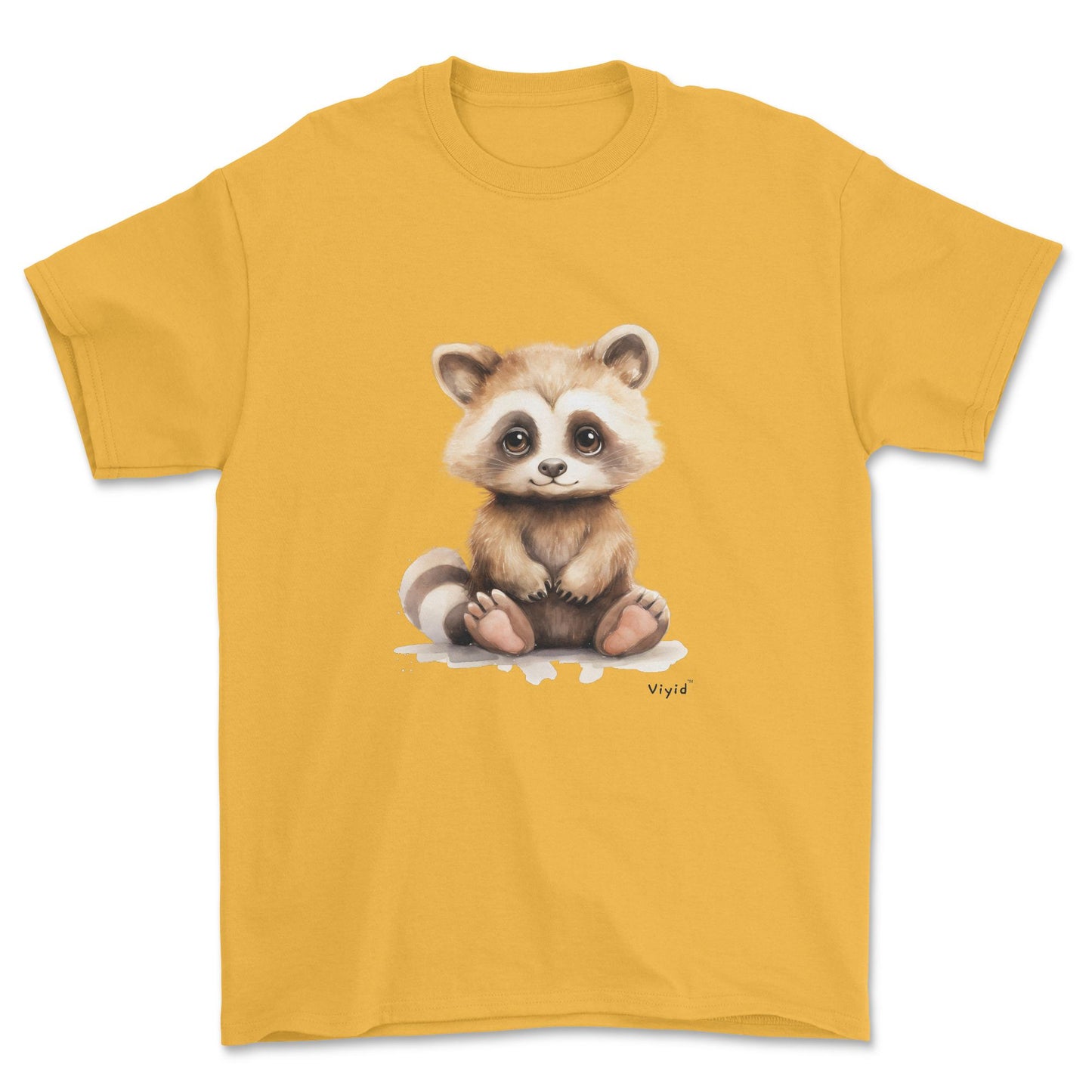 fluffy raccoon adult t-shirt gold