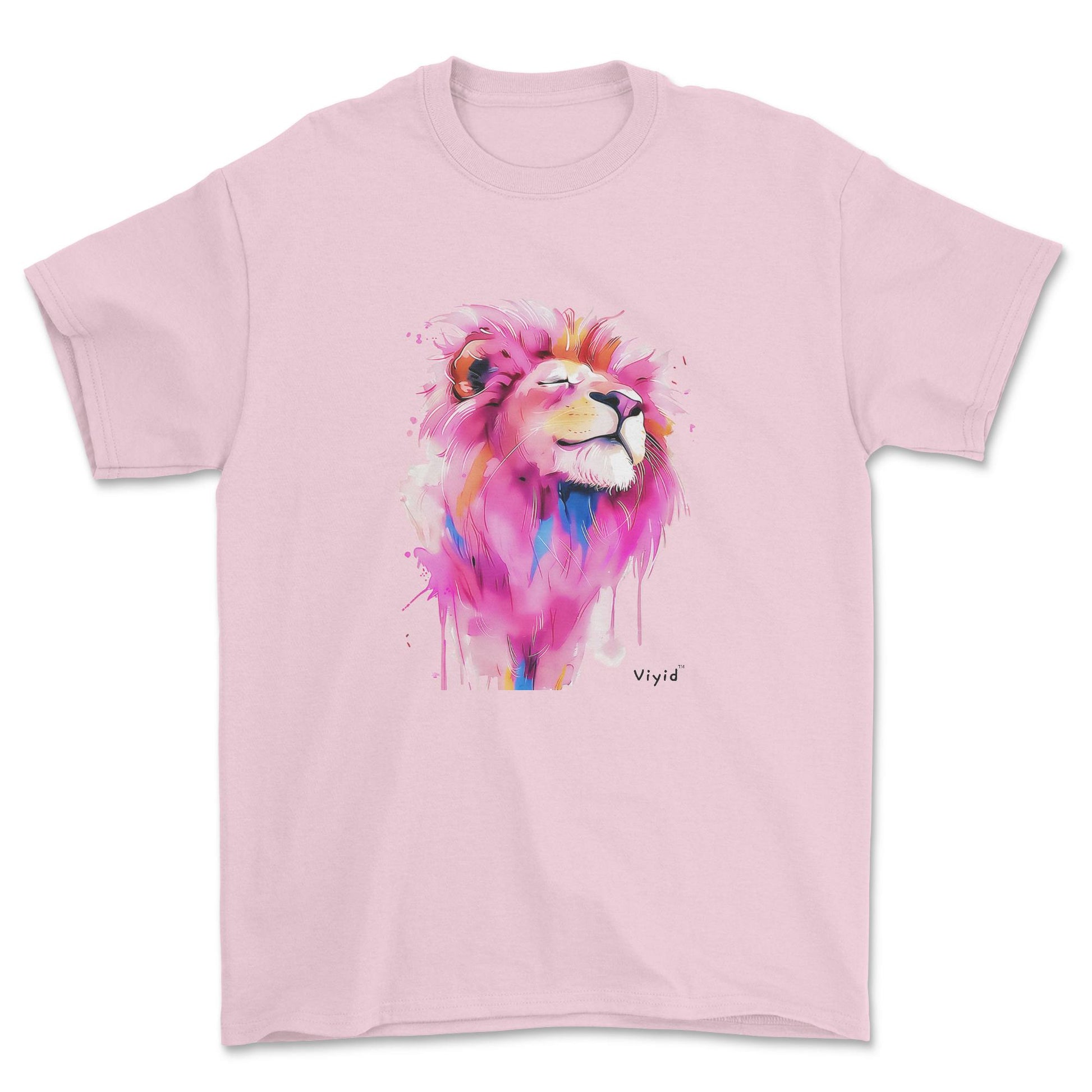 pink mane lion youth t-shirt light pink